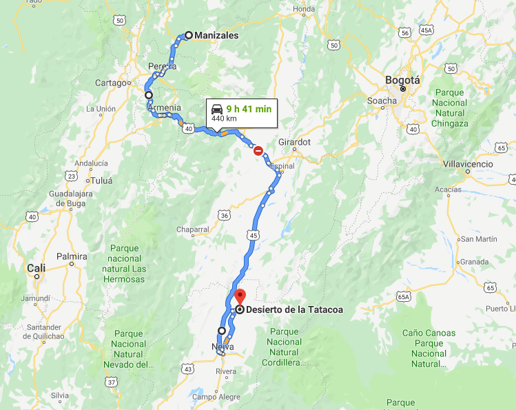 ¿Cómo llegar al Desierto de La Tatacoa desde Manizales?